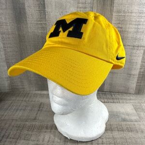 Nike Yellow Baseball Cap with Black 'M' Embroidery